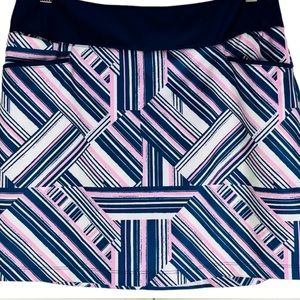 Adidas blue pink white tennis GOLF athletic sports skirt Sz Small Like New